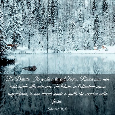 Picture 03 - Salmi 28:1 RIV - Di Davide. Io grido a te, o Eterno; Ròcca mia, - Bible Verse Picture