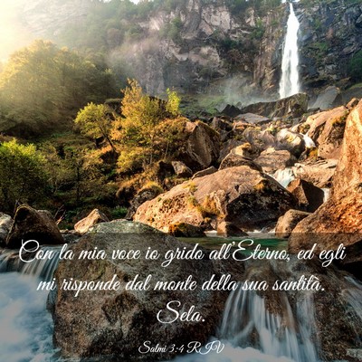 Picture 03 - Salmi 3:4 RIV - Con la mia voce io grido all’Eterno, ed egli mi - Bible Verse Picture