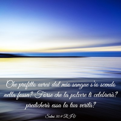 Picture 03 - Salmi 30:9 RIV - Che profitto avrai dal mio sangue s’io scendo - Bible Verse Picture