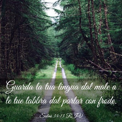 Picture 03 - Salmi 34:13 RIV - Guarda la tua lingua dal male a le tue labbra dal - Bible Verse Picture