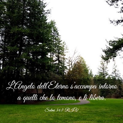 Picture 03 - Salmi 34:7 RIV - L’Angelo dell’Eterno s’accampa intorno a - Bible Verse Picture