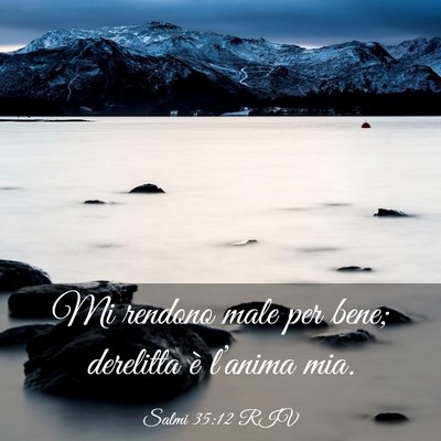 Picture 03 - Salmi 35:12 RIV - Mi rendono male per bene; derelitta è l’anima - Bible Verse Picture