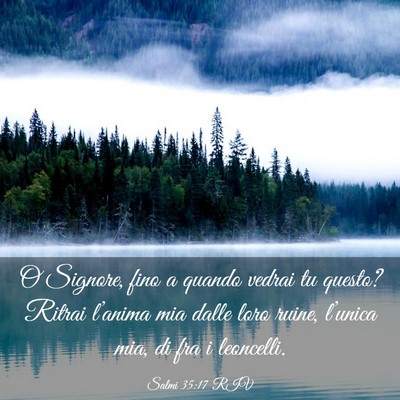 Picture 03 - Salmi 35:17 RIV - O Signore, fino a quando vedrai tu questo? Ritrai - Bible Verse Picture