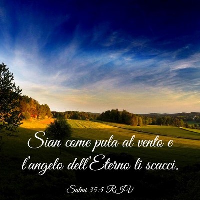 Picture 03 - Salmi 35:5 RIV - Sian come pula al vento e l’angelo - Bible Verse Picture