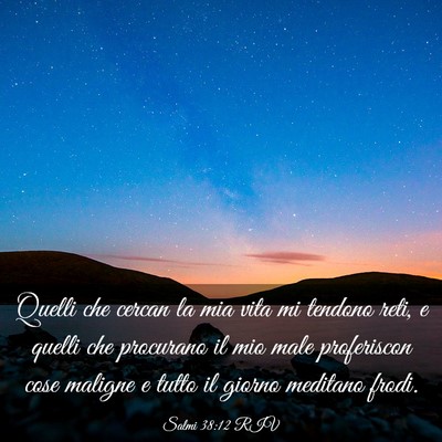Picture 03 - Salmi 38:12 RIV - Quelli che cercan la mia vita mi tendono reti, e - Bible Verse Picture