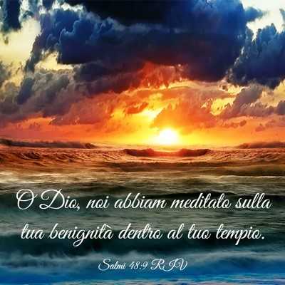 Picture 03 - Salmi 48:9 RIV - O Dio, noi abbiam meditato sulla tua benignità - Bible Verse Picture