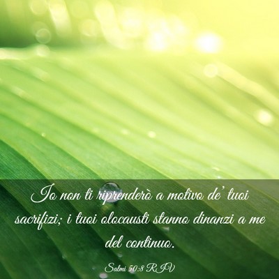 Picture 03 - Salmi 50:8 RIV - Io non ti riprenderò a motivo de’ tuoi - Bible Verse Picture