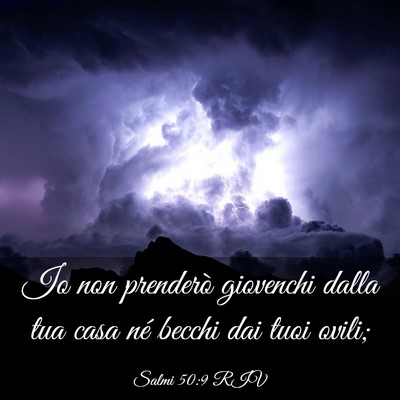 Picture 03 - Salmi 50:9 RIV - Io non prenderò giovenchi dalla tua casa né - Bible Verse Picture