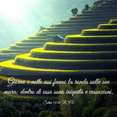 Picture 03 - Salmi 55:10 RIV - Giorno e notte essi fanno la ronda sulle sue - Bible Verse Picture