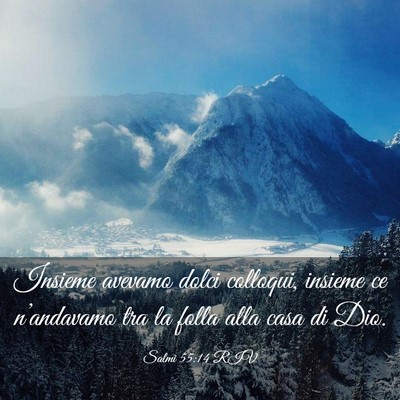 Picture 03 - Salmi 55:14 RIV - Insieme avevamo dolci colloqui, insieme ce - Bible Verse Picture