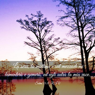 Picture 03 - Salmi 55:17 RIV - La sera, la mattina e sul mezzodì mi lamenterò - Bible Verse Picture