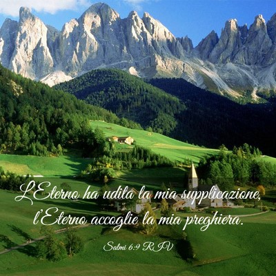 Picture 03 - Salmi 6:9 RIV - L’Eterno ha udita la mia supplicazione, - Bible Verse Picture