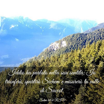 Picture 03 - Salmi 60:6 RIV - Iddio ha parlato nella sua santità: Io - Bible Verse Picture