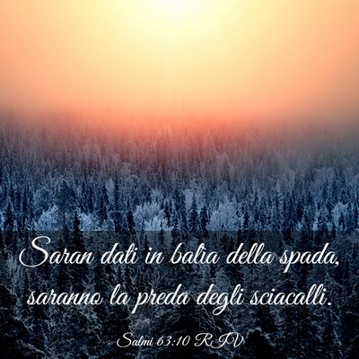 Picture 03 - Salmi 63:10 RIV - Saran dati in balìa della spada, saranno la - Bible Verse Picture