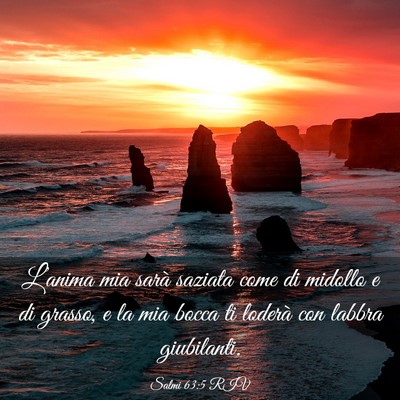 Picture 03 - Salmi 63:5 RIV - L’anima mia sarà saziata come di midollo e di - Bible Verse Picture
