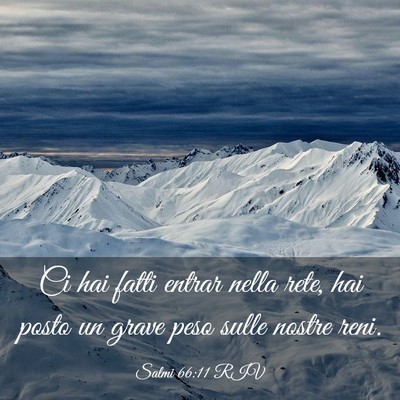 Picture 03 - Salmi 66:11 RIV - Ci hai fatti entrar nella rete, hai posto un - Bible Verse Picture