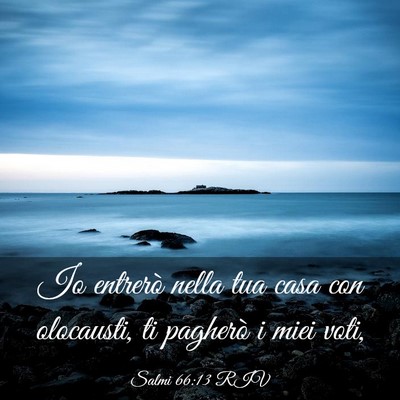 Picture 03 - Salmi 66:13 RIV - Io entrerò nella tua casa con olocausti, ti - Bible Verse Picture