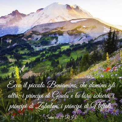 Picture 03 - Salmi 68:27 RIV - Ecco il piccolo Beniamino, che domina gli altri; - Bible Verse Picture