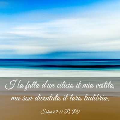 Picture 03 - Salmi 69:11 RIV - Ho fatto d’un cilicio il mio vestito, ma son - Bible Verse Picture
