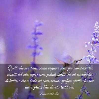 Picture 03 - Salmi 69:4 RIV - Quelli che m’odiano senza cagione sono più - Bible Verse Picture