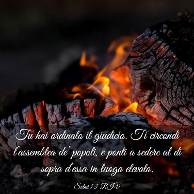 Picture 03 - Salmi 7:7 RIV - Tu hai ordinato il giudicio. Ti circondi - Bible Verse Picture