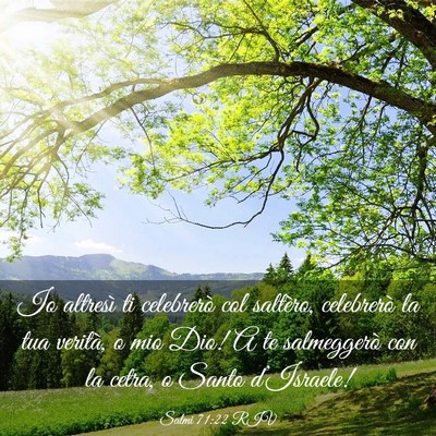 Picture 03 - Salmi 71:22 RIV - Io altresì ti celebrerò col saltèro, - Bible Verse Picture