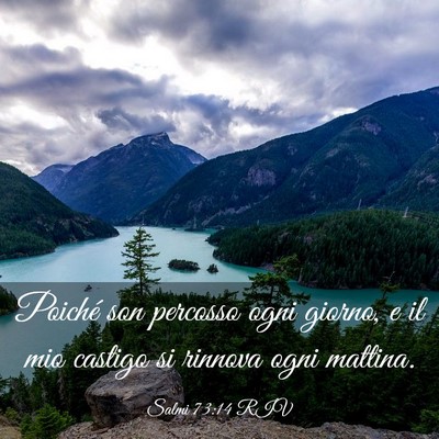 Picture 03 - Salmi 73:14 RIV - Poiché son percosso ogni giorno, e il mio - Bible Verse Picture