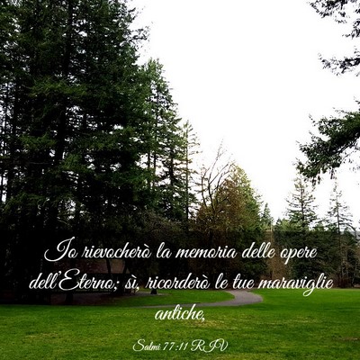 Picture 03 - Salmi 77:11 RIV - Io rievocherò la memoria delle opere - Bible Verse Picture