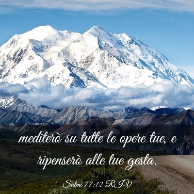 Picture 03 - Salmi 77:12 RIV - mediterò su tutte le opere tue, e ripenserò - Bible Verse Picture