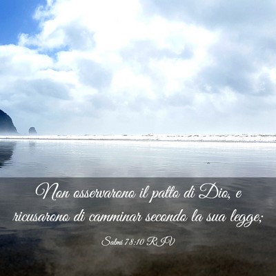 Picture 03 - Salmi 78:10 RIV - Non osservarono il patto di Dio, e ricusarono di - Bible Verse Picture