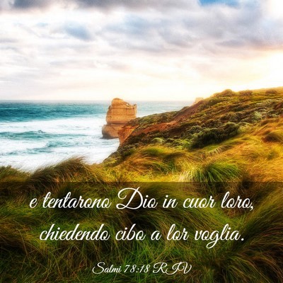Picture 03 - Salmi 78:18 RIV - e tentarono Dio in cuor loro, chiedendo cibo a - Bible Verse Picture