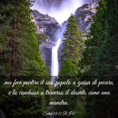 Picture 03 - Salmi 78:52 RIV - ma fece partire il suo popolo a guisa di pecore, - Bible Verse Picture