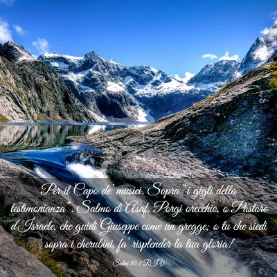 Picture 03 - Salmi 80:1 RIV - Per il Capo de’ musici. Sopra “i gigli della - Bible Verse Picture