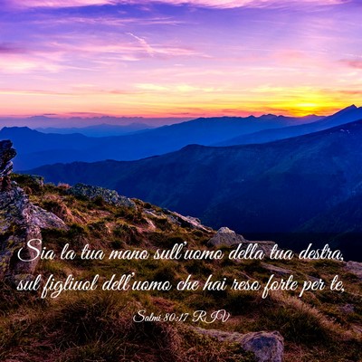 Picture 03 - Salmi 80:17 RIV - Sia la tua mano sull’uomo della tua destra, sul - Bible Verse Picture