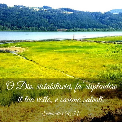Picture 03 - Salmi 80:3 RIV - O Dio, ristabiliscici, fa’ risplendere il tuo - Bible Verse Picture