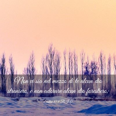 Picture 03 - Salmi 81:9 RIV - Non vi sia nel mezzo di te alcun dio straniero, e - Bible Verse Picture