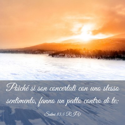 Picture 03 - Salmi 83:5 RIV - Poiché si son concertati con uno stesso - Bible Verse Picture