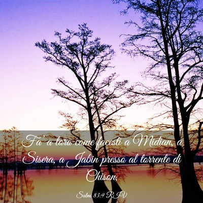 Picture 03 - Salmi 83:9 RIV - Fa’ a loro come facesti a Midian, a Sisera, a - Bible Verse Picture
