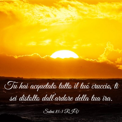 Picture 03 - Salmi 85:3 RIV - Tu hai acquetato tutto il tuo cruccio, ti sei - Bible Verse Picture