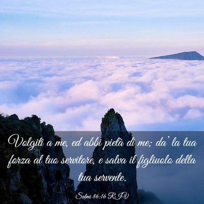 Picture 03 - Salmi 86:16 RIV - Volgiti a me, ed abbi pietà di me; da’ la tua - Bible Verse Picture