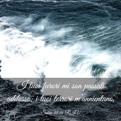 Picture 03 - Salmi 88:16 RIV - I tuoi furori mi son passati addosso; i tuoi - Bible Verse Picture
