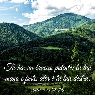 Picture 03 - Salmi 89:13 RIV - Tu hai un braccio potente; la tua mano è forte, - Bible Verse Picture