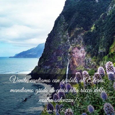 Picture 03 - Salmi 95:1 RIV - Venite, cantiamo con giubilo all’Eterno, - Bible Verse Picture
