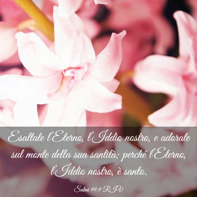 Picture 03 - Salmi 99:9 RIV - Esaltate l’Eterno, l’Iddio nostro, e adorate - Bible Verse Picture