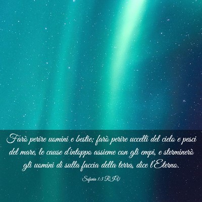 Picture 03 - Sofonia 1:3 RIV - Farò perire uomini e bestie; farò perire - Bible Verse Picture
