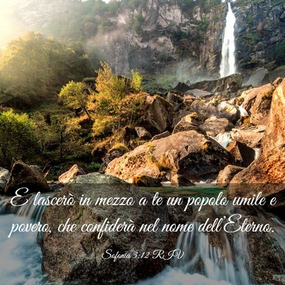 Picture 03 - Sofonia 3:12 RIV - E lascerò in mezzo a te un popolo umile e - Bible Verse Picture
