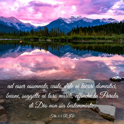 Picture 03 - Tito 2:5 RIV - ad esser assennate, caste, date ai lavori - Bible Verse Picture