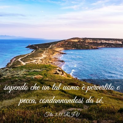 Picture 03 - Tito 3:11 RIV - sapendo che un tal uomo è pervertito e pecca, - Bible Verse Picture