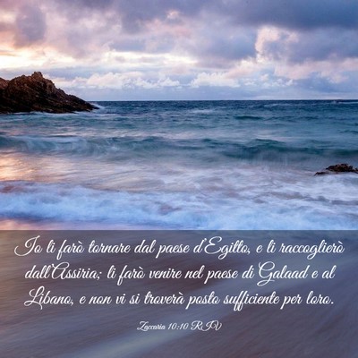 Picture 03 - Zaccaria 10:10 RIV - Io li farò tornare dal paese d’Egitto, e li - Bible Verse Picture