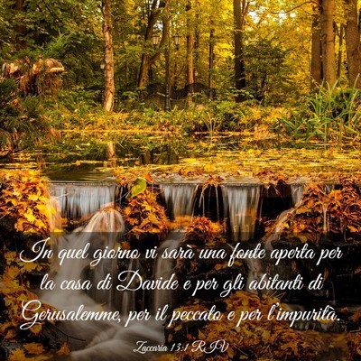 Picture 03 - Zaccaria 13:1 RIV - In quel giorno vi sarà una fonte aperta per la - Bible Verse Picture